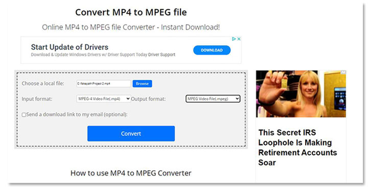 convert mp4 to mpeg