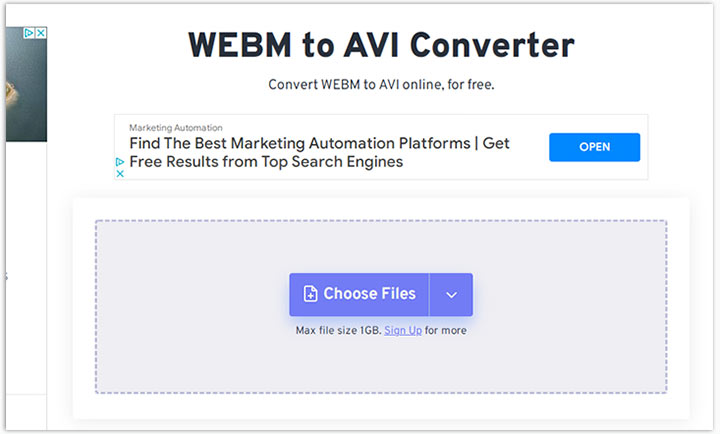 Convert WebM to AVI Online