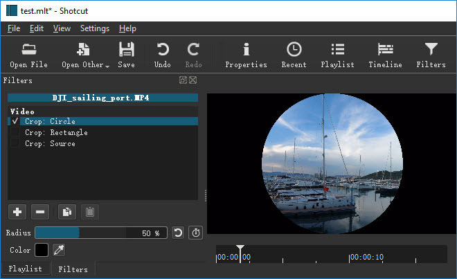 crop video in shotcut