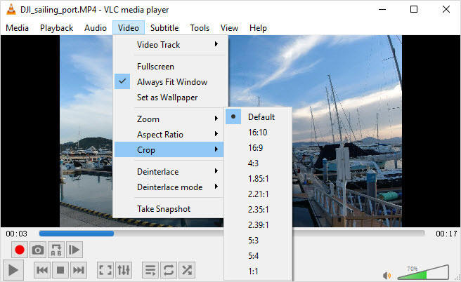 cut video using vlc