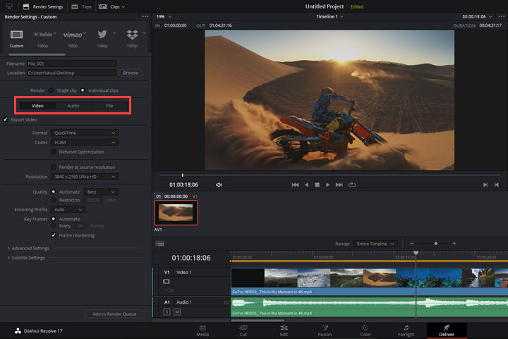 davinci resolve 15 free export mp4