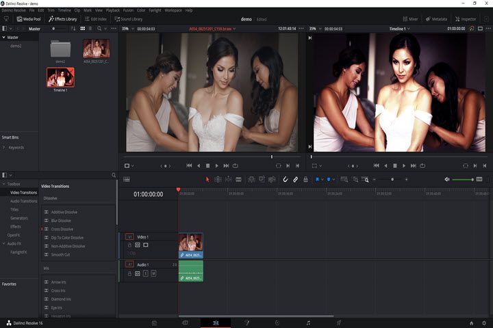 photo editing in davinci resolve