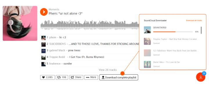 download soundcloud playlist with Addoncrop's extension
