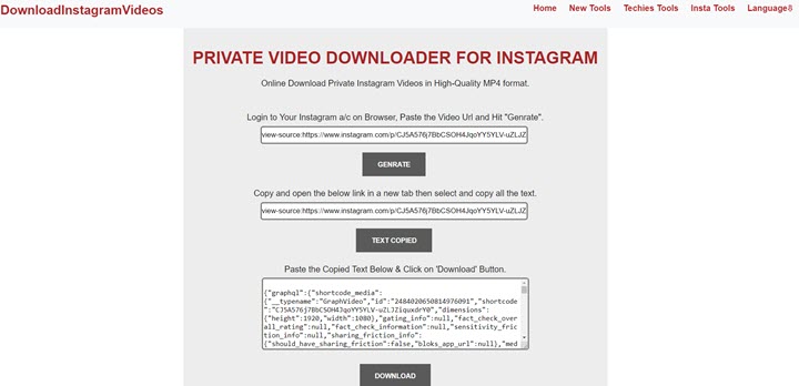 download videos from private instagram account