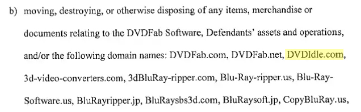 DVDIdle Legal Pressure