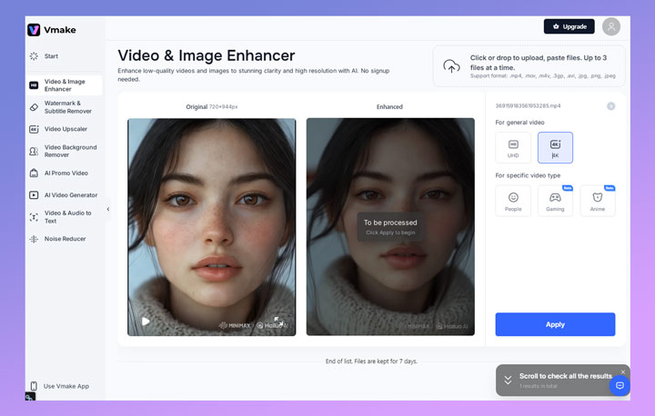 Enhance Your Video to Vamke Video Enhancer