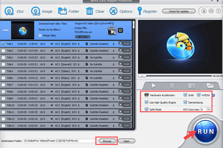 winx dvd ripper settings for best quality