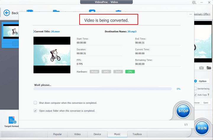 How to Extract Audio from MOV with VideoProc Converter AI - Step 3