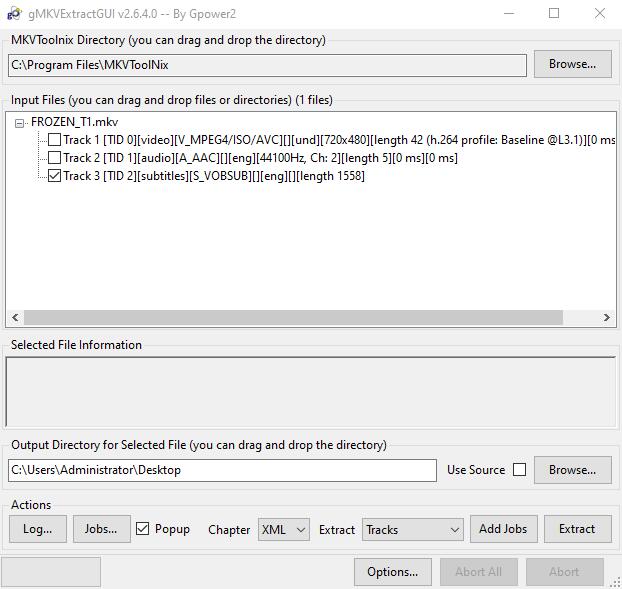 mkvmerge gui extract subtitles