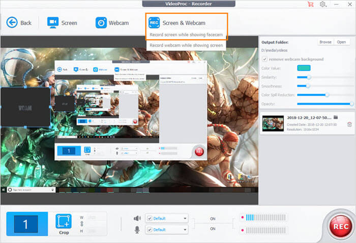 facecam and screen recorder pc