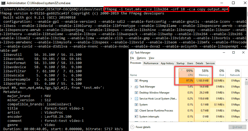 ffmpeg hevc to mp4