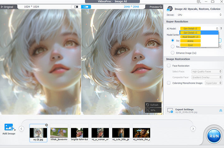 Upscale an Anime Image in VideoProc Converter AI