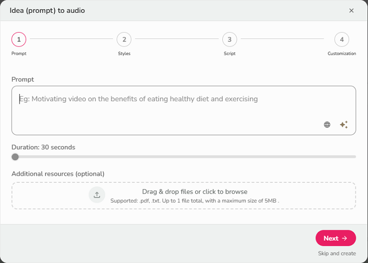 Fliki AI Text-to-Audio