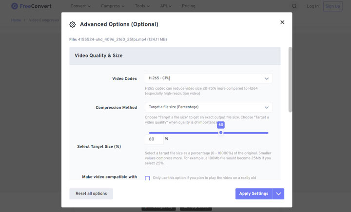 Freeconvert Video Compression Test