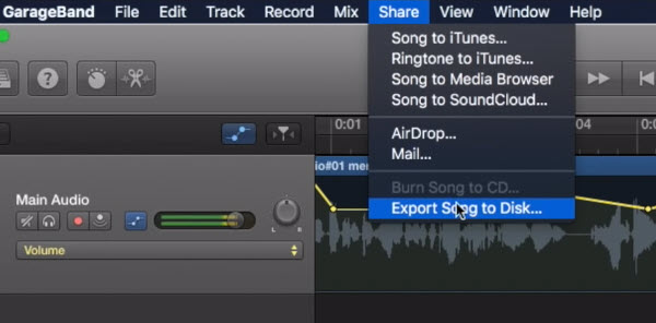 garageband into mp3 file for mac