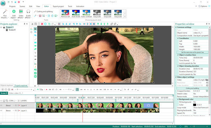 green screen vsdc free video editor