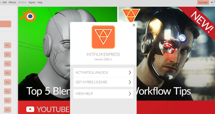 hitfilm express free license