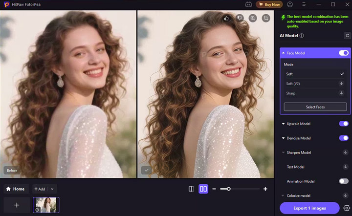 Denoised Portrait Image