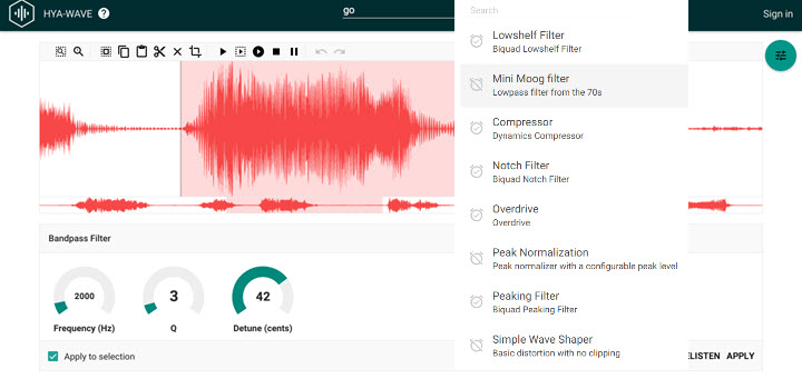 HYA-WAVE Online Audio Editor