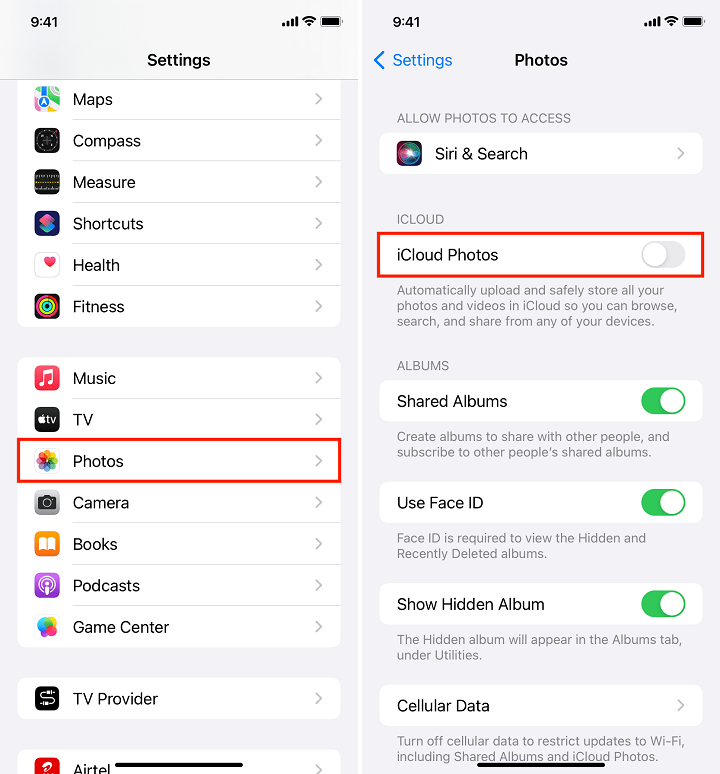 iCloud Photos on iPhone
