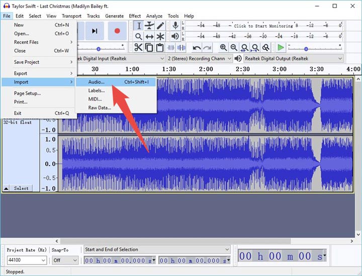 set or change default export folder audacity