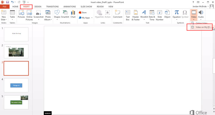 Embed DVD into PowerPoint - Windows