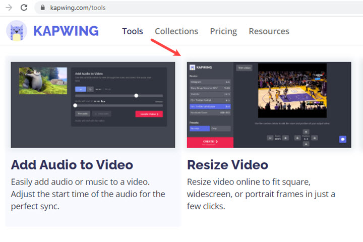resize video online