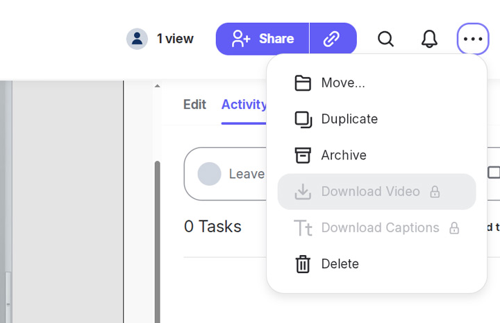 Loom download button greyed out