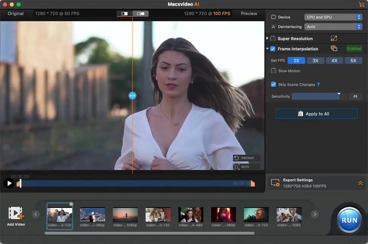 Frame Interpolation - MacXVideo AI