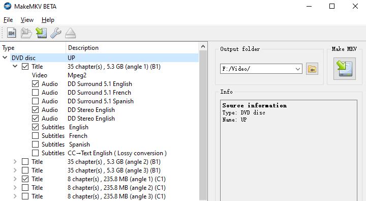 Rip DVD to MKV with MakeMKV