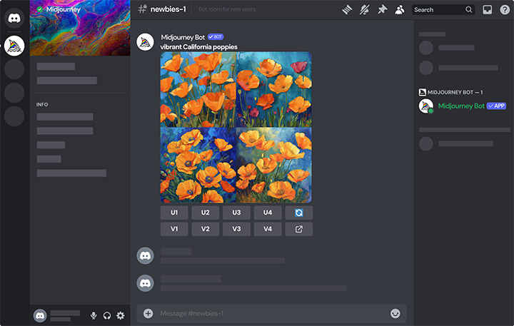 midjourney discord ui