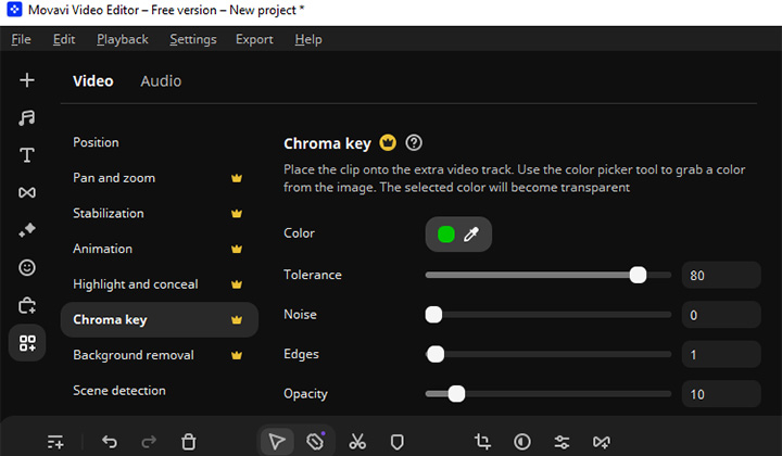 Movavi Review - Chroma key