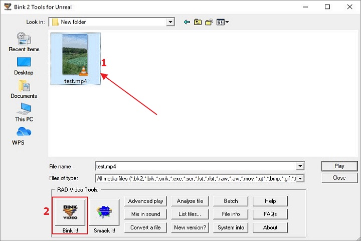 How to Convert MP4 to BIK - Step 2