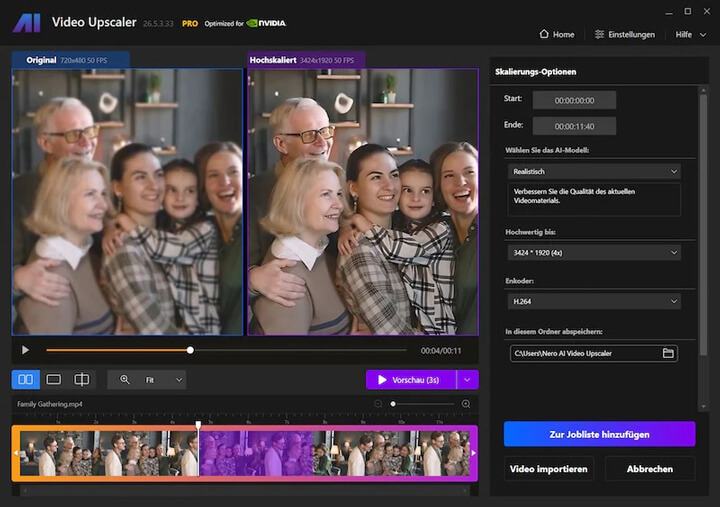 Nero AI Video Upscaler