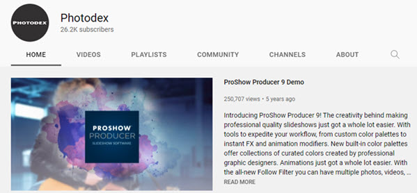 Photodex YouTube Channel