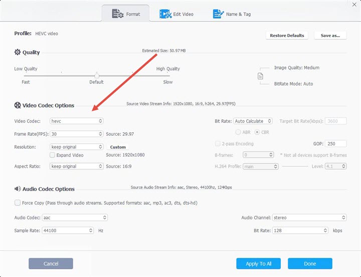 Compress the video to a smaller size