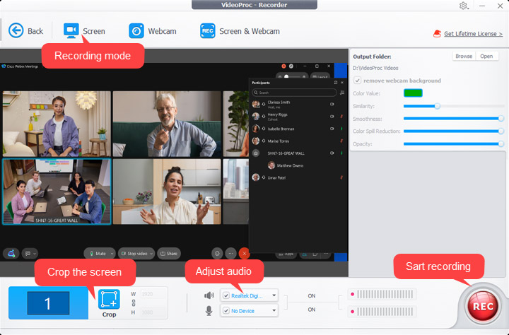 webex record presentation with video