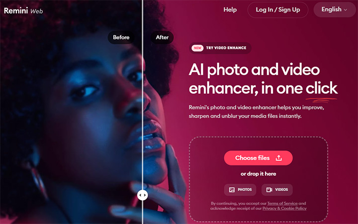 Remini Video Enhancer Interface