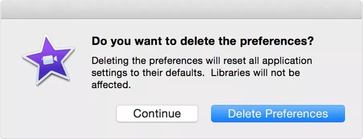 Remove iMovie Preferences