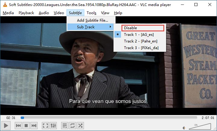 videoproc wont pull subtitles from video