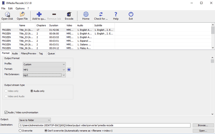 best settings for xmedia recode 4k