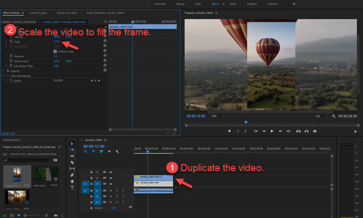 How To Change A Portrait Video To Landscape In Premiere Pro