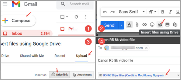 email large video files gmail