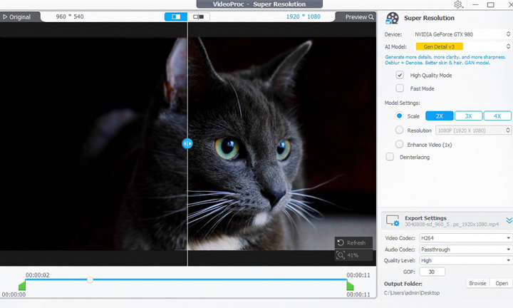 VideoProc Converter AI Video Sharpener
