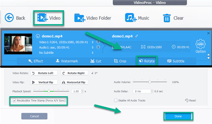 videoproc choose dvd audio track