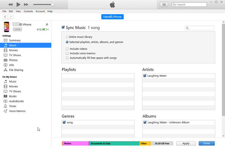 itunes sync for mac for mp3 player