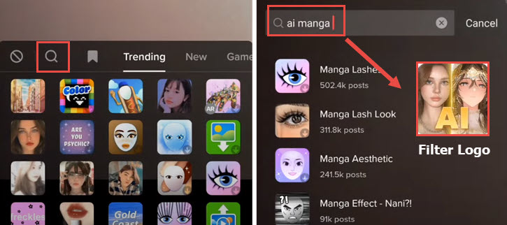 Cari manga ai dalam kesan tiktok