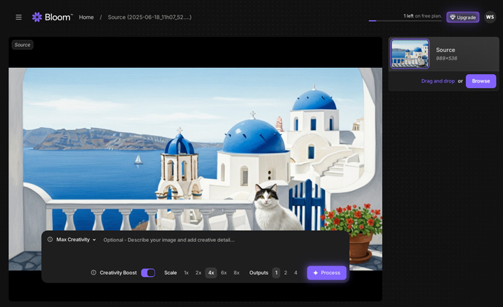 Topaz Bloom Upscale Setting