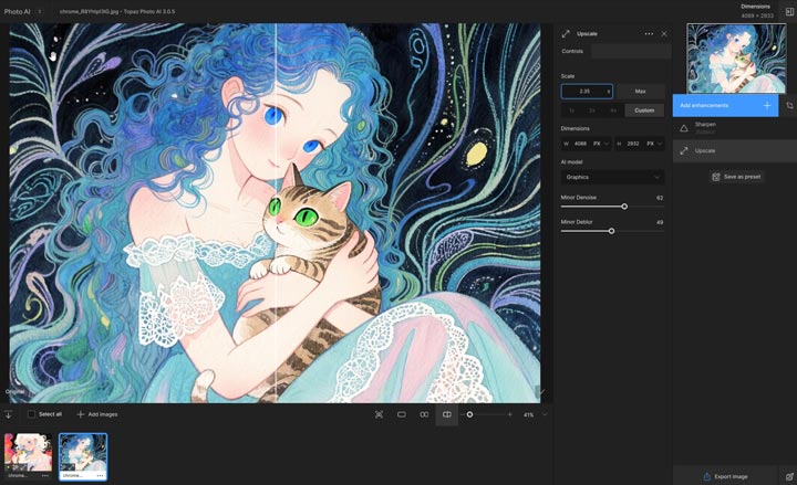 Topaz Sharpen and Upscale (Graphic Model)