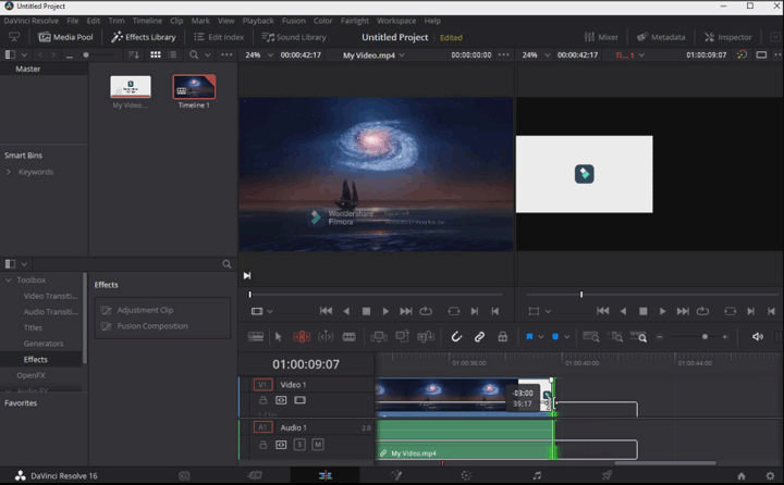 davinci resolve add watermark